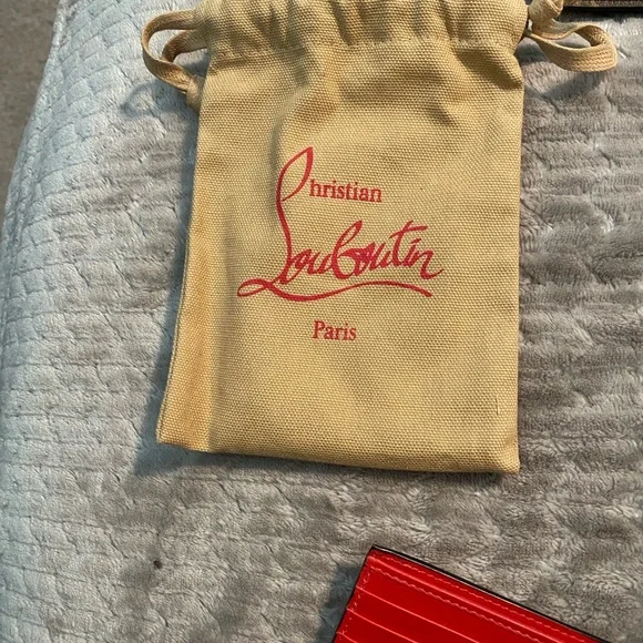 Christian Louboutin Metallic Red Studded Bifold Wallet